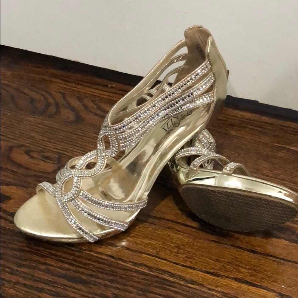 Gold high heels